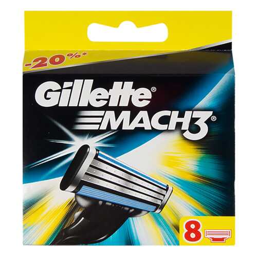 Сменное лезвие для станка Gillette Mach 3 8 шт в Сибирское Здоровье