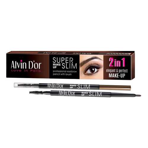 Карандаш для бровей Alvin D'or Super Slim, Dark Brown в Сибирское Здоровье
