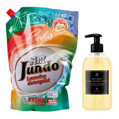 Гель для стирки цветного белья Jundo Color 1,2 л + Крем для рук Grass Milana Brut 300 мл в Сибирское Здоровье